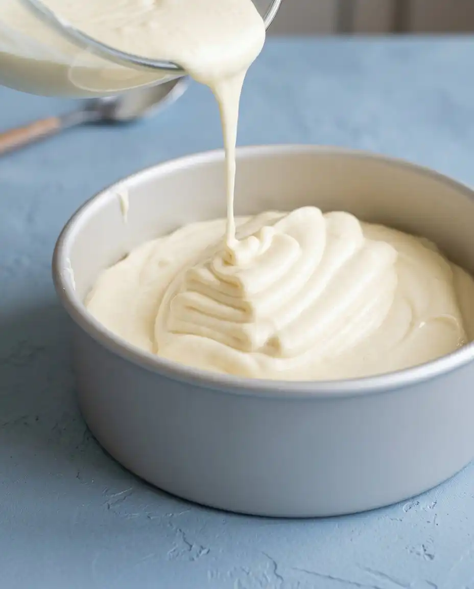 Classic Mango Mousse Cake 14 Canned mango pulp whipping cream and eggs on a table for Classic Mango Mousse Cake