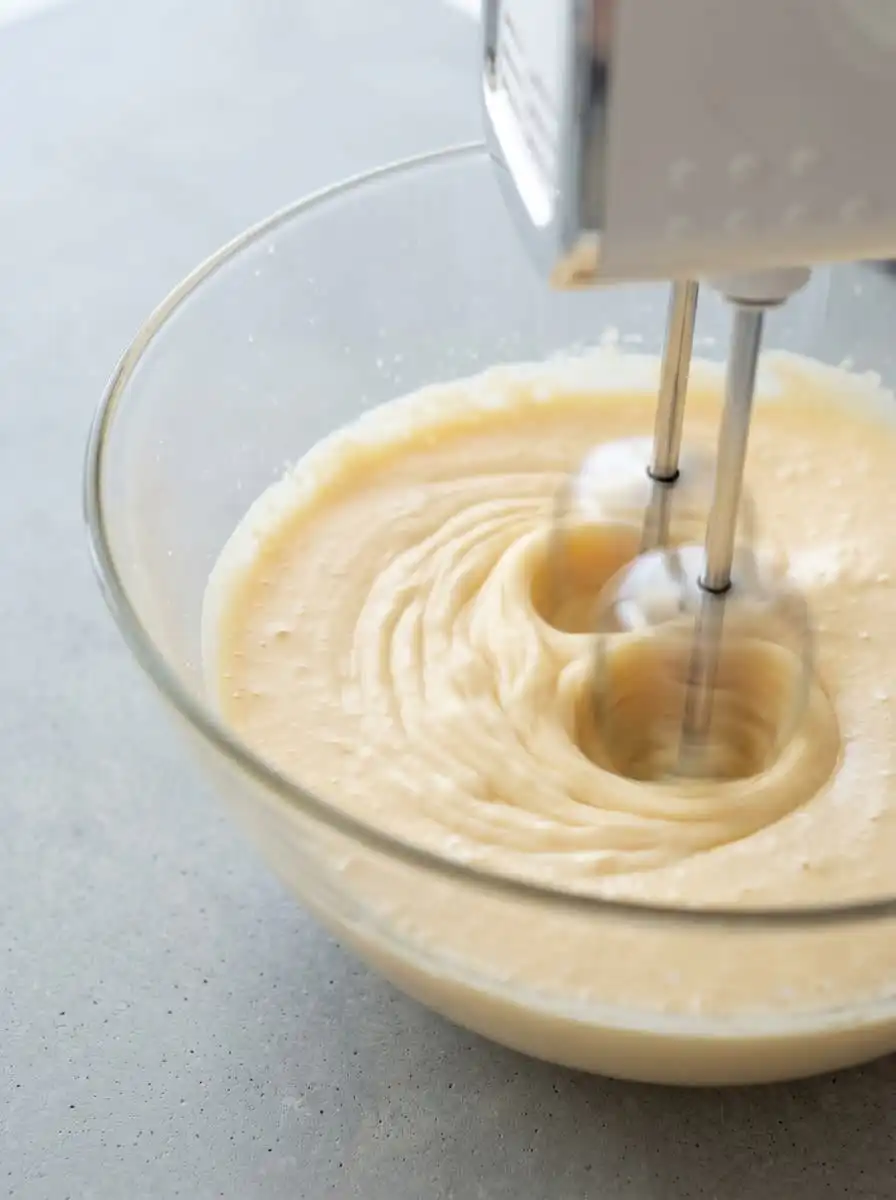 Fresh peaches cake mix and sour cream for peach watercolor cake design