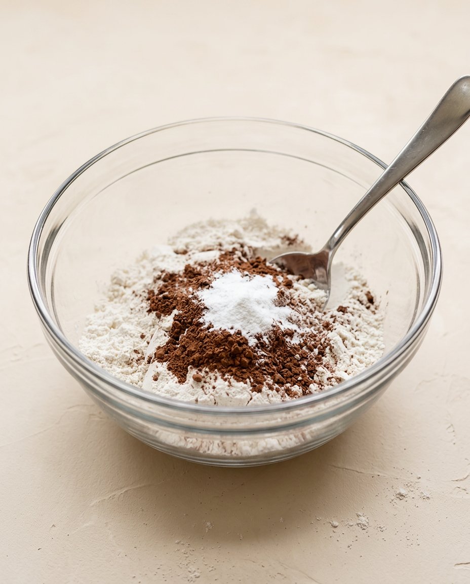 An assortment of fresh ingredients needed to make a delicious Red Velvet Funnel Cake batter