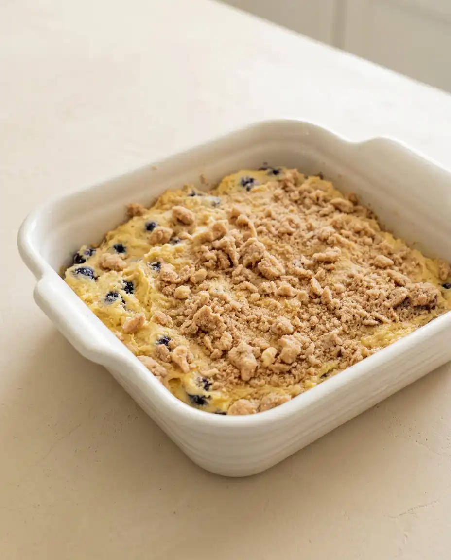 Working cold butter into brown sugar and flour to make streusel topping.