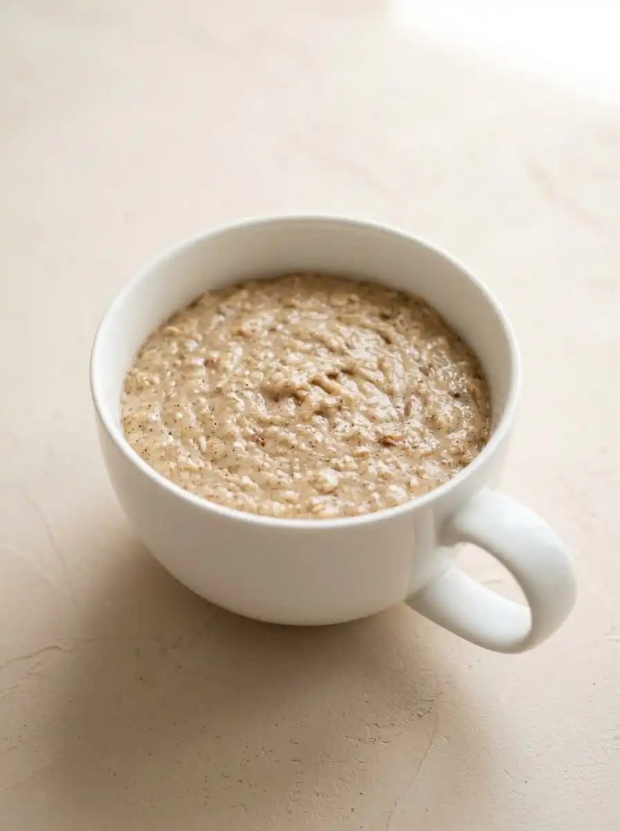 Simple pantry basics including flour, cocoa powder, and chocolate chips gathered for a Chocolate Lava Mug Cake.