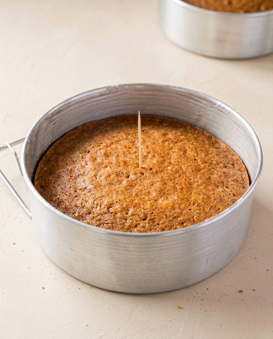 Apple Spice Birthday Cake 15 Spreading rich cinnamon frosting onto the layers of an Apple Spice Birthday Cake