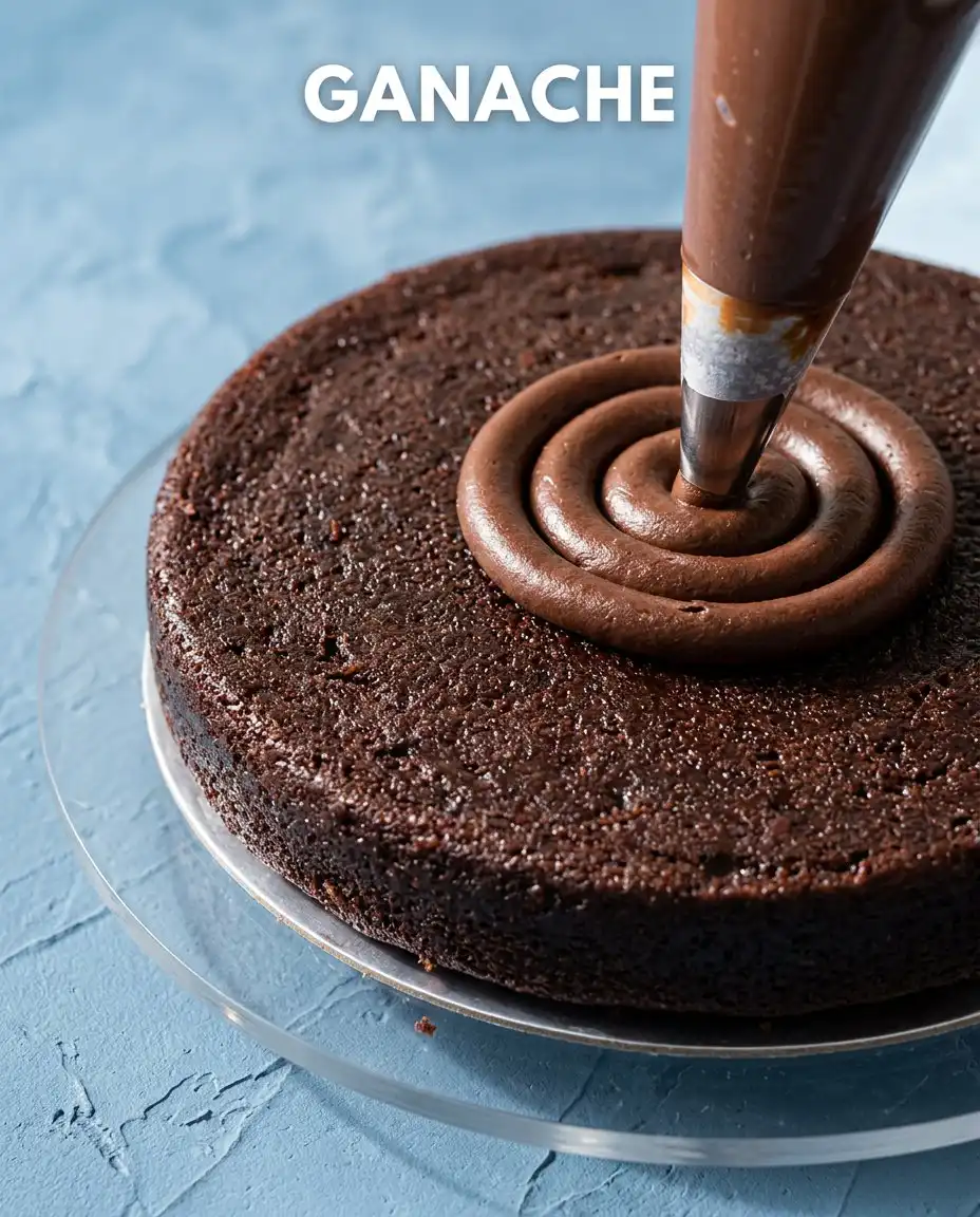 Pouring glossy glaze onto a chilled Chocolate Mirror Glaze Cake resting on a wire rack
