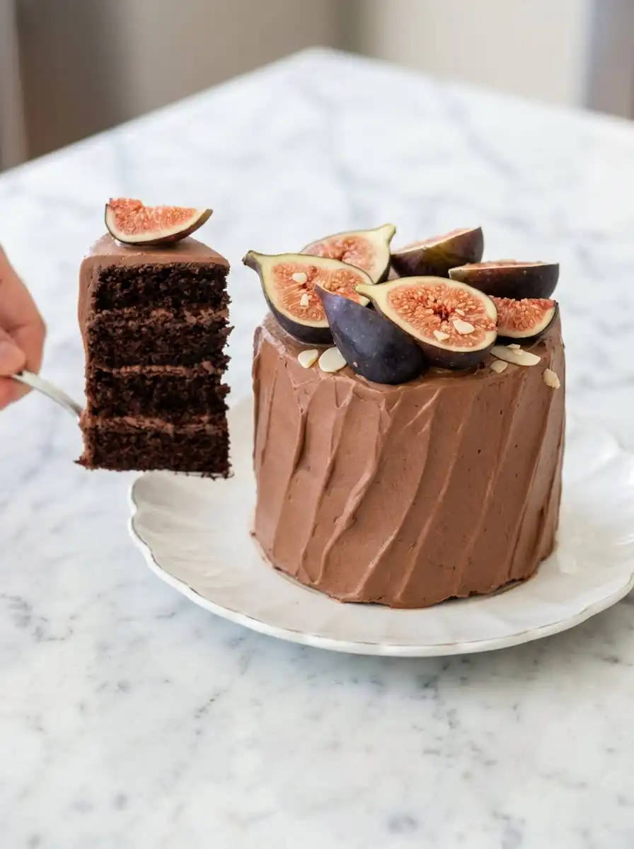 A single serving of mini chocolate layer cakes next to a hot cup of coffee