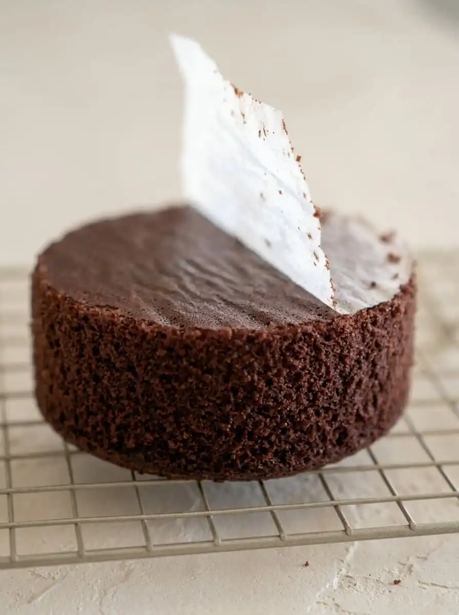Whisking dry ingredients for mini chocolate layer cakes to make a tender crumb
