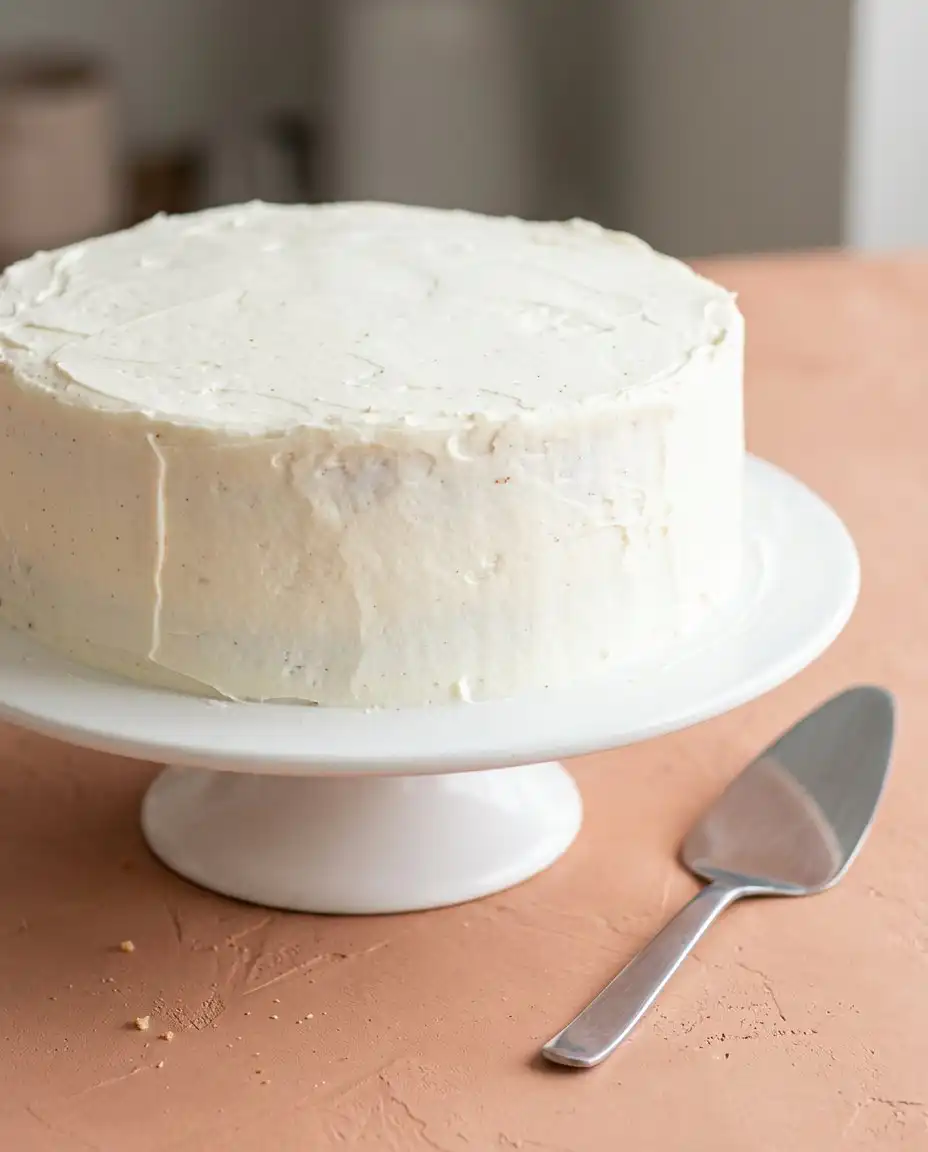 A thick slice of Classic Carrot Cake with Cream Cheese Frosting served on a plate with coffee