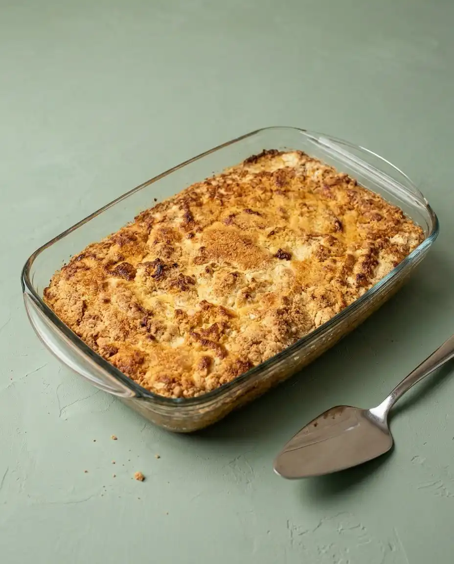 A slice of Classic Pumpkin Dump Cake served with a dollop of whipped cream on a plate.