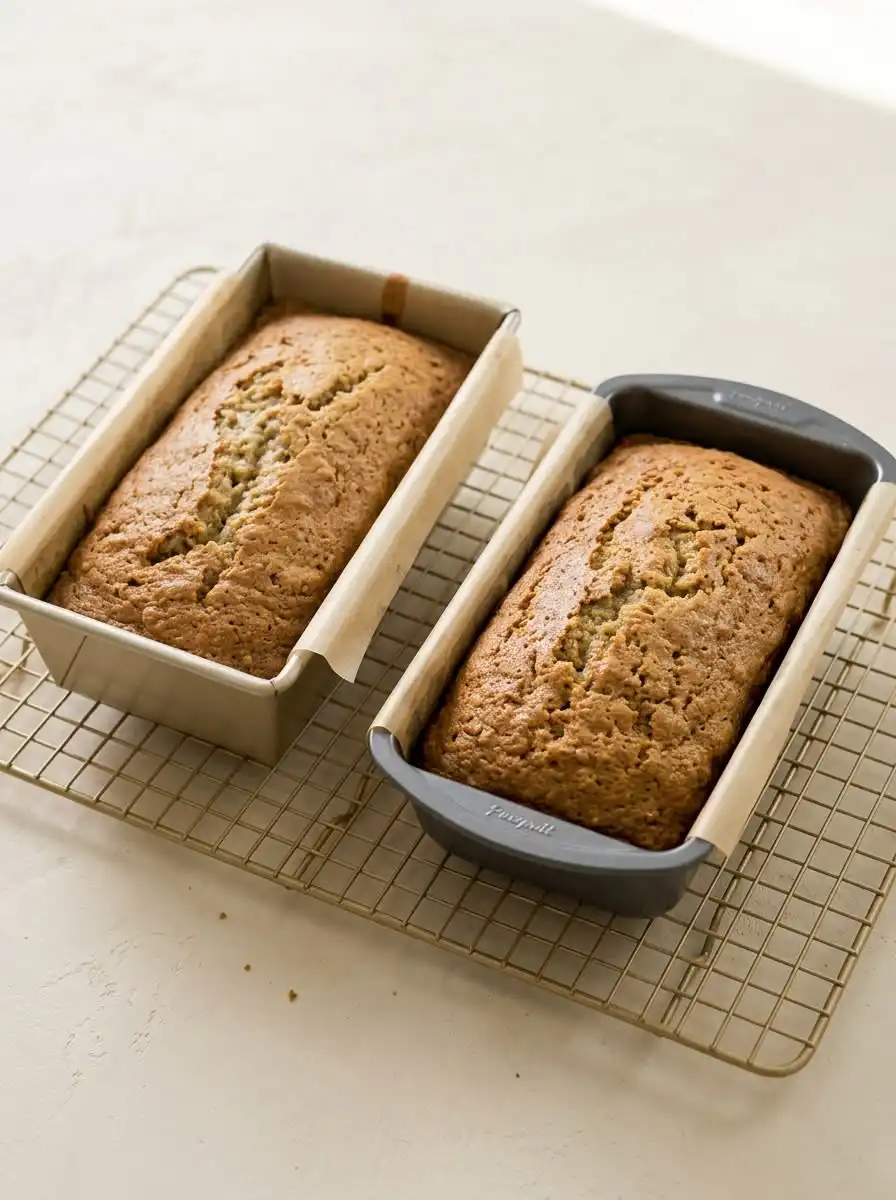 A warm slice of zucchini cake with Greek yogurt served alongside a hot cup of herbal tea.