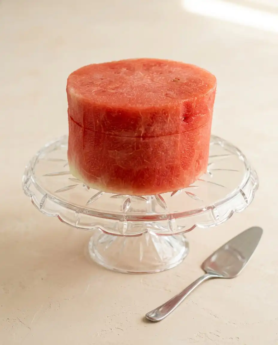 Thick and fluffy whipped coconut cream frosting in a vintage mixing bowl for the No-Bake Watermelon Cake with Coconut Cream.